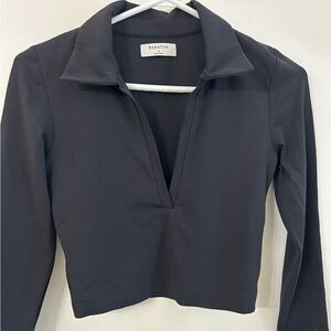 Aritzia Women's Black V-Neck Blouse